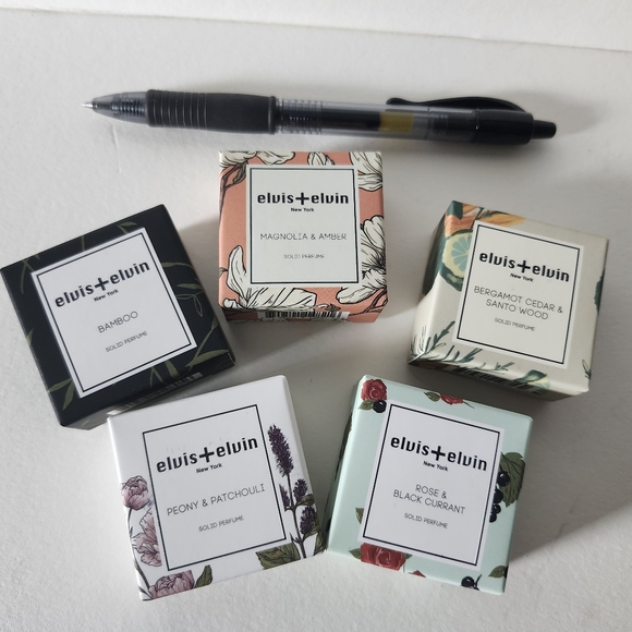 Elvis + Elvin Solid Perfume 5 Pack Set - Bamboo, Peony, Magnolia, Rose - Picture 8 of 12